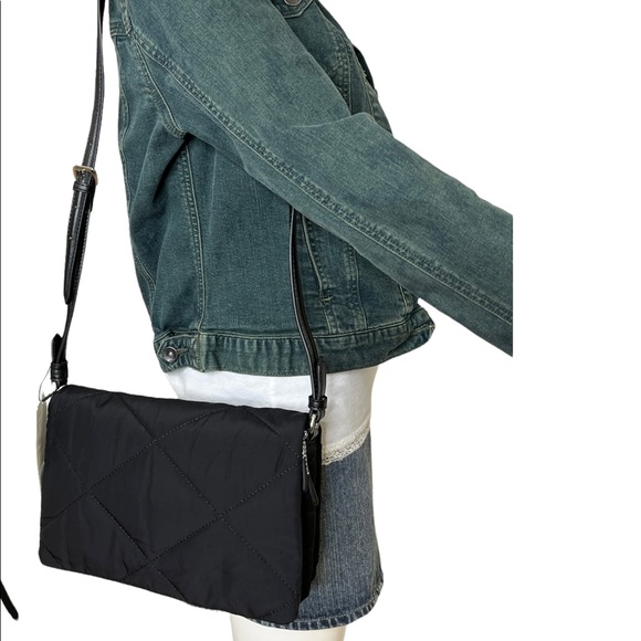 Zara Womens Crossbody Bag Black Quilt Shoulder Bag Purse Adjustable Strap New - Picture 3 of 13